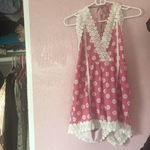 Romper Crochet open back/crossed